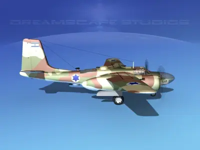 Douglas B-26C Invader IADF 3D model