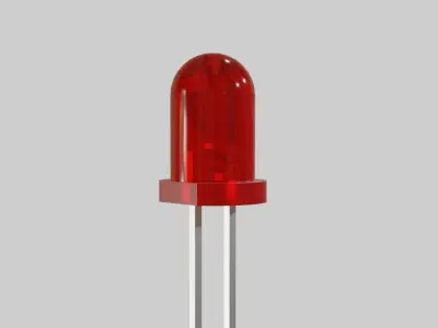 Red Led - Light - Electronic parts Low-poly 3D model