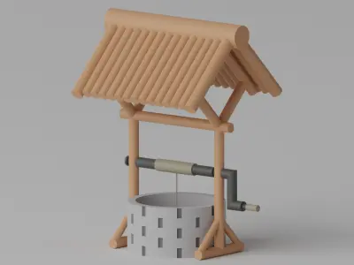 Medieval Stone Water Well 3D model