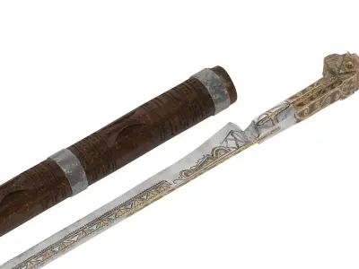 5 North African Swords Collection Low-poly 3D model