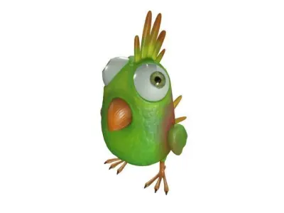 Cartoon Bird Character Low-poly 3D model