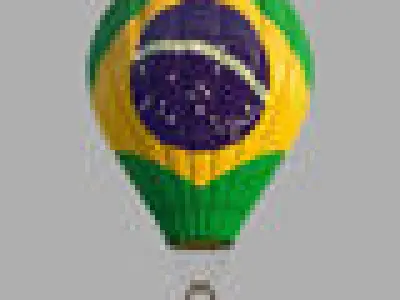 BrasilFlag-Parachute brazil flag hot air balloon 3D model