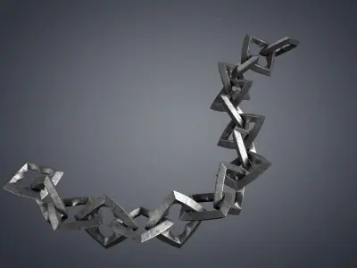 chain metal Chains group of chain links 3D model