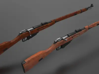 m1891 Sniper Rifles Fps - Tps Low-poly 3D model