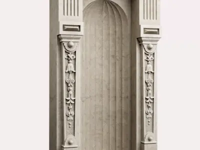 Classic architectural niche portal for statues vases Low-poly 3D model
