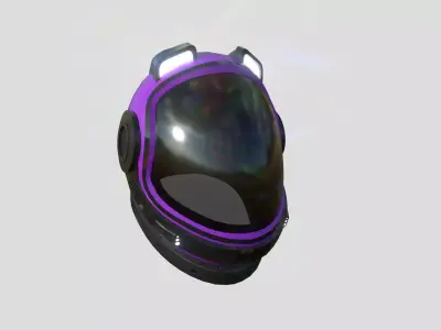 Astronaut Helmet B06 Black Purple - Character Design Fashion Low-poly 3D model