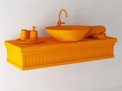 Washbasin stone gray n9 3D model