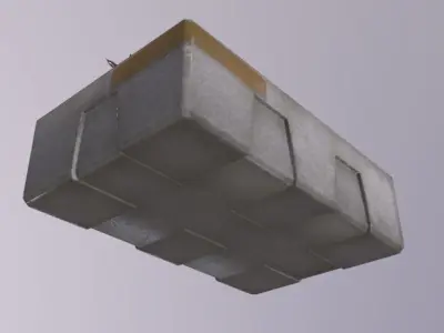 Polystyrene Box with fish Low-poly 3D model