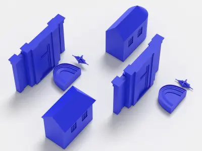 old Dutch church in two variants - print ready 3D print model