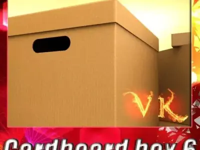 Photorealistic Cardboard Banker Box High Res 3D model