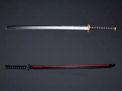 Katana Low-poly 3D model