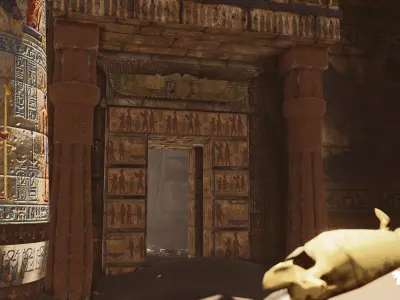 The Grand Egyptian Temple Environment Low-poly 3D model