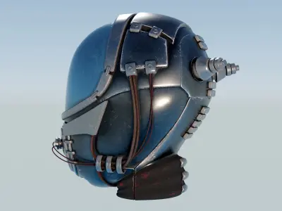 Helmet - Space Mask T2 Low-poly 3D model