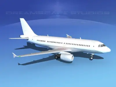 Airbus A319 Unmarked 3 3D model