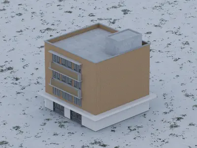 Commercial-residential building 3D model
