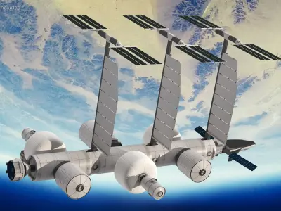 Blue Origin and Sierra Space Station 3D model