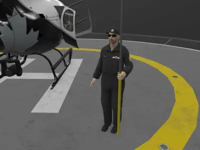 AS-350 Edmonton Police Service Animated Low-poly 3D model