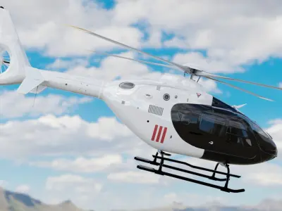 Eurocopter ec-135 with interior Low-poly 3D model