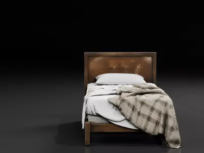 Single Bed Realistic  Free low-poly 3D model