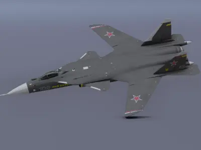 Sukhoi - 47 Berkut Low-poly 3D model