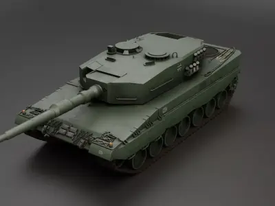 Tank Leopard 2A4 Game Ready PBR-materials Low-poly 3D model