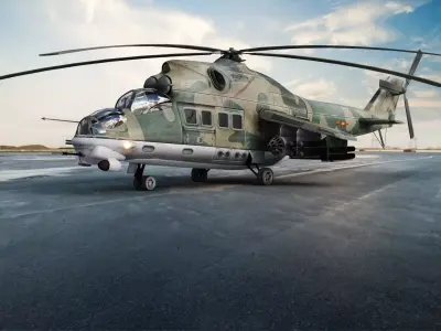 Mi 24 helicopter Low-poly 3D model