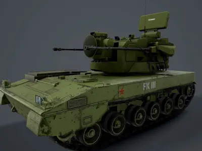 PGZ-09 SPAAG Chinese Low-poly 3D model
