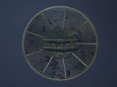 Asian round shield Low-poly 3D model