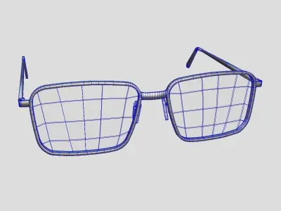 Glasses pair of gold eyeglasses Low-poly 3D model