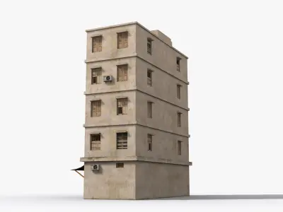 Arab Middle East Building x4 Low-poly 3D model