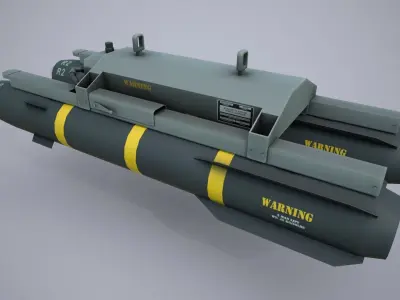 Missile AGM-114 Hellfire X2 Low-poly 3D model
