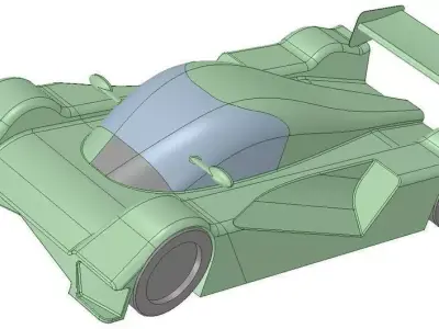 Racing car for CFD training Free 3D model