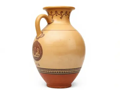 Ancient Greek Amphora Painted Design model pack Low-poly 3D model