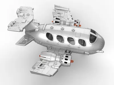 futuristic Plane 3D model