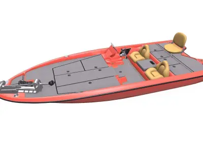 Bass Fishing Boat PBR Low-poly 3D model