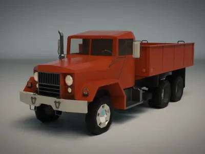 Low Poly Vintage Truck 01 Low-poly 3D model