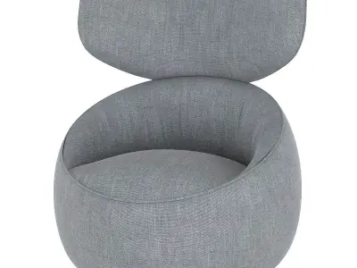 moooi hana low back armchair wingback liscio Free low-poly 3D model