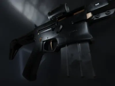 AR15 GQ Armory Carbine Game Ready Low-poly 3D model