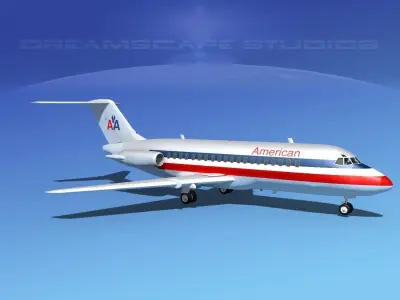 Douglas DC-9-15 American Airlines 2 3D model