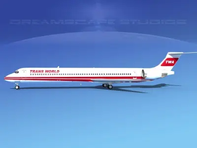 McDonnell Douglas MD83 Trans World Airways 3D model