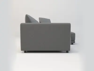 Gather arm wide chaise sectional sofa Free low-poly 3D model buy