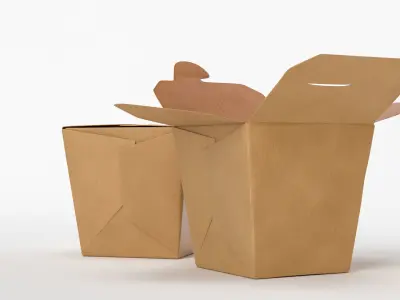 3D Chinese wok box package model 3D model