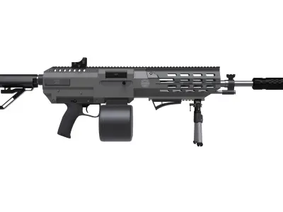 Machine Gun 2 Low-poly 3D model