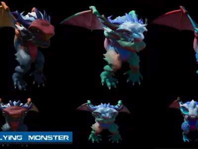 Flying Monster  Low-poly 3D model