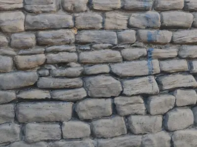Stone Brick Wall Scan Low-poly 3D model