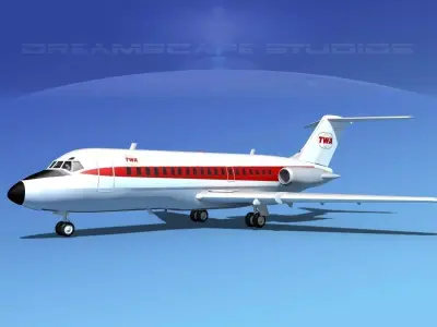 Douglas DC-9-20 Trans World Airways 1 3D model