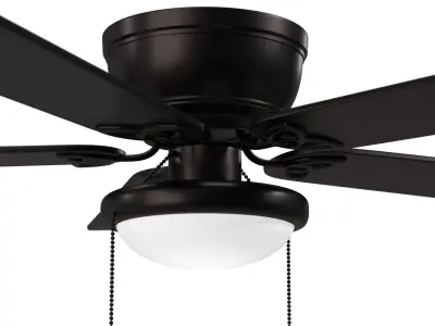 52 inch Benton Matte Black Pull Chain Ceiling Fan 3D model