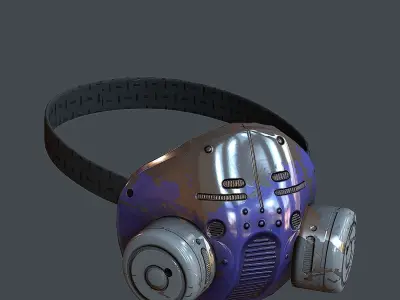 Gas mask helmet 3d model scifi Low-poly  Low-poly 3D model 574