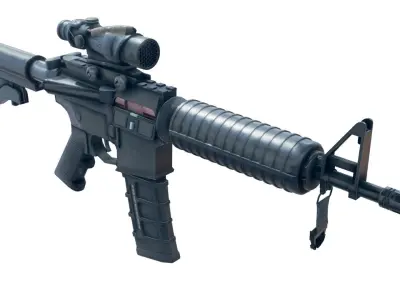 AR-15 style rifle Free low-poly 3D model