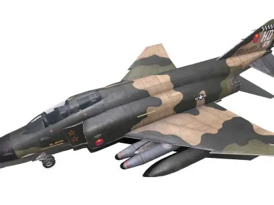 McDonnell Douglas F-4 Phantom II Low-poly PBR Low-poly 3D model